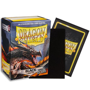 DRAGON SHIELD SLEEVES: MATTE NON-GLARE BLACK (BOX OF 100)