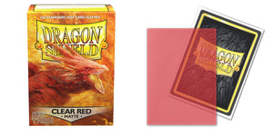 DRAGON SHIELD SLEEVES: MATTE CLEAR RED (BOX OF 100)