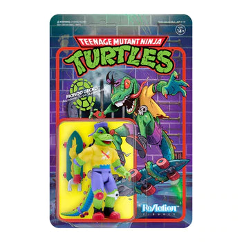 TMNT MONDO GECKO SUPER7 AF WITH TURBO SKATEBOARD