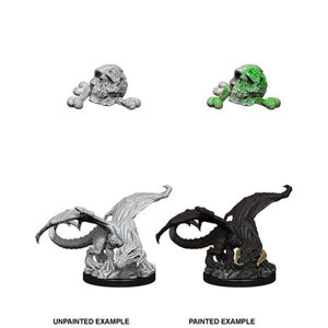 DUNGEONS AND DRAGONS: NOLZUR'S MARVELOUS UNPAINTED MINIATURES -W10-BLACK DRAGON WYRMLING