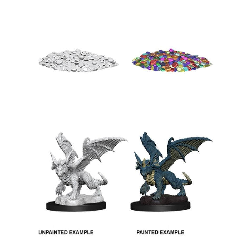 DUNGEONS AND DRAGONS: NOLZUR'S MARVELOUS UNPAINTED MINIATURES -W10-BLUE DRAGON WYRMLING