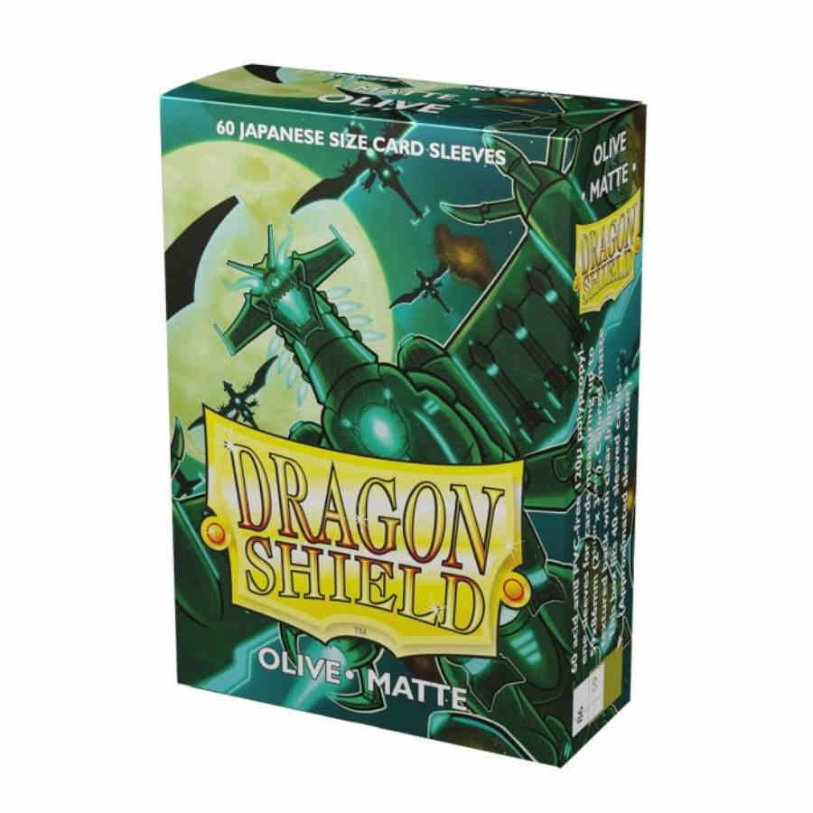 DRAGON SHIELD SLEEVES: JAPANESE MATTE OLIVE (BOX OF 60)