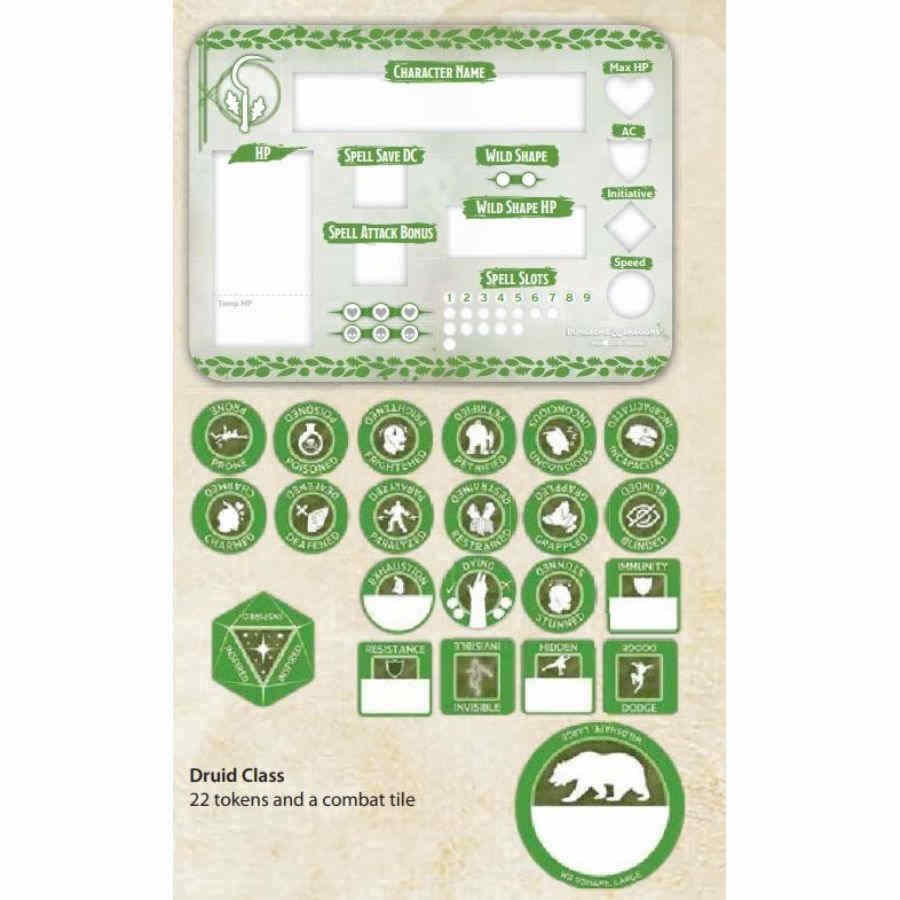 D&D TOKEN SET: DRUID PLAYER BOARD AND 22 TOKENS