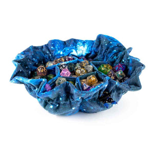 VELVET COMPARTMENT DICE BAG WITH POCKETS: GALAXY