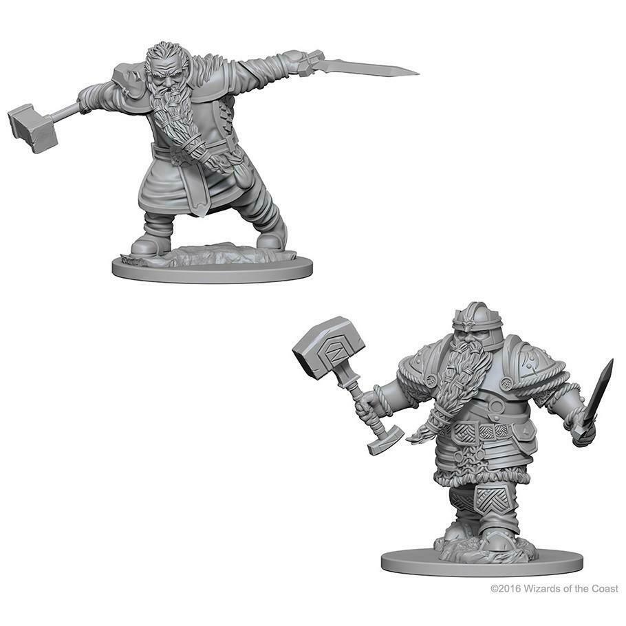 DUNGEONS AND DRAGONS: NOLZUR'S MARVELOUS UNPAINTED MINIATURES -W1-MALE DWARF FIGHTER