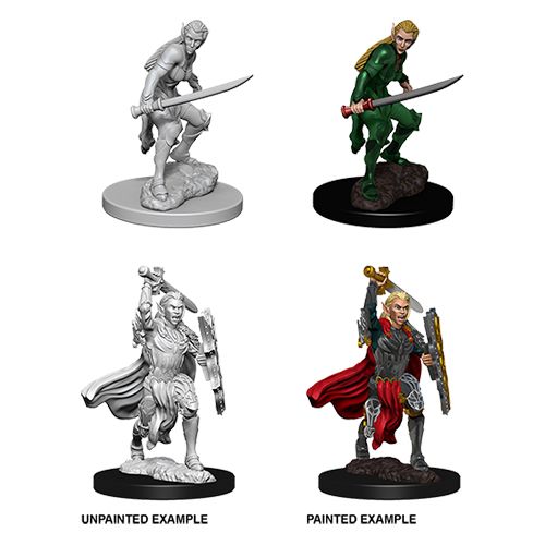 DUNGEONS AND DRAGONS: NOLZUR'S MARVELOUS UNPAINTED MINIATURES -W6-FEMALE ELF FIGHTER