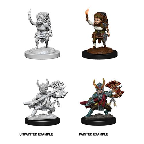 DUNGEONS AND DRAGONS: NOLZUR'S MARVELOUS UNPAINTED MINIATURES -W6-FEMALE HALFLING FIGHTER