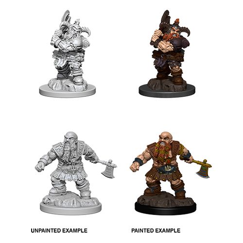 DUNGEONS AND DRAGONS: NOLZUR'S MARVELOUS UNPAINTED MINIATURES -W6-MALE DWARF BARBARIAN