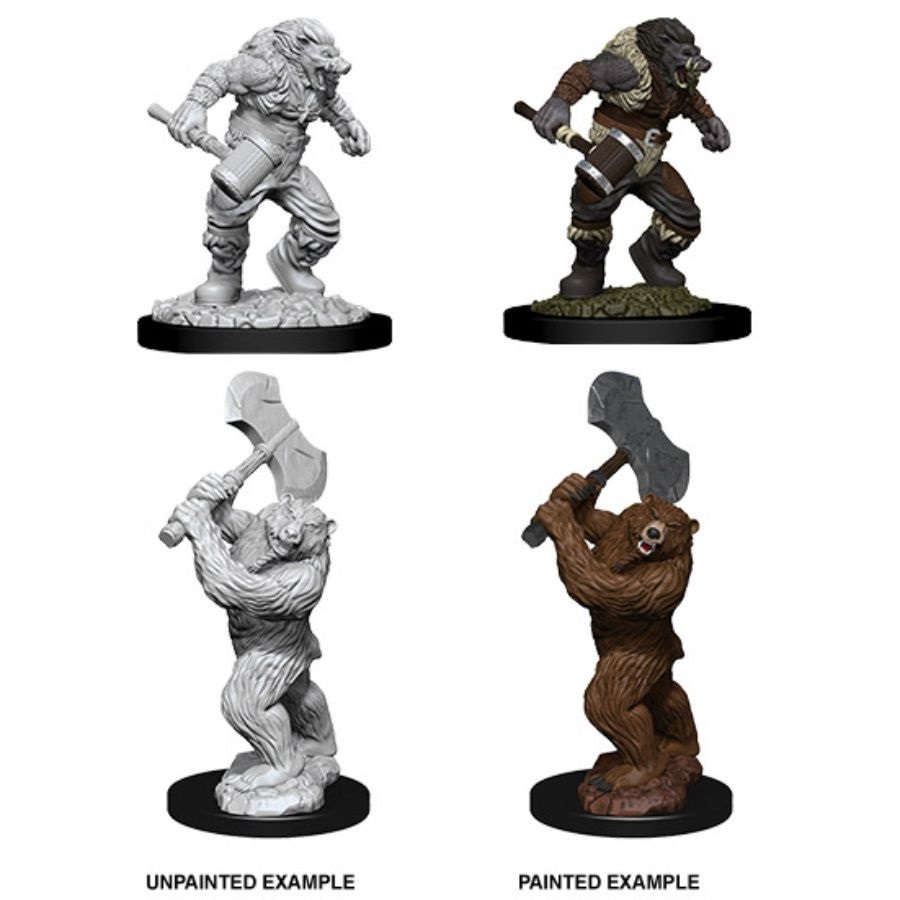 DUNGEONS AND DRAGONS: NOLZUR'S MARVELOUS UNPAINTED MINIATURES -W9-WEREBOAR AND WEREBEAR